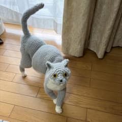 あみぐるみ グレー白猫 - メルカリ