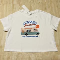 GU パペットスンスン　グラフィッククロップドTシャツのサムネイル
