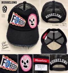 RUSSELUNO ラッセルノ ルチャ メッシュキャップ ワッペン 黒 Fのサムネイル