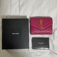 SAINT LAURENT サンローラン ピンク 二つ折り財布のサムネイル