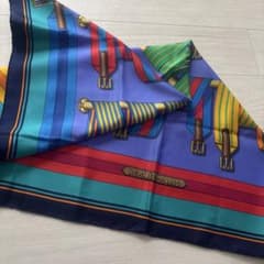 HERMES エルメス☆大判スカーフ/ストライプ/ベルト柄のサムネイル