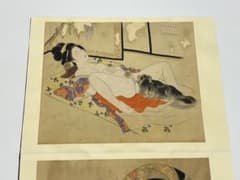 彩色絹本 春画帖」艶本 明治？大正？頃筆 1帖|和本 わじるし 枕