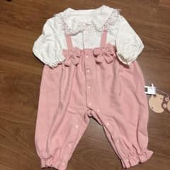 新品！Baby koi レース襟 リボン ロンパース ピンクのサムネイル