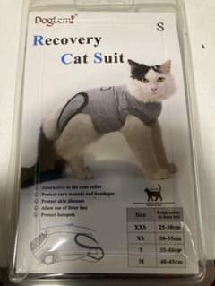 猫用の術後服　リカバリーキャットスーツ　グレー　Sサイズのサムネイル