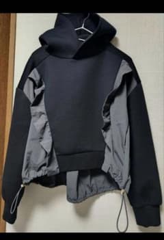 SHIPS シップス ダンボール タフタ コンビ フーディ パーカーのサムネイル