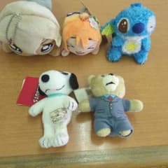 スティッチ・スヌーピー・クマのぬいぐるみキーホルダーセットのサムネイル