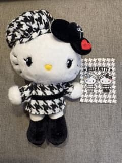 サンリオ　ハローキティ　マスコットホルダー　モノクロガーリーふたごコーデ