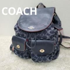 美品♡COACH リュック バックパック シグネチャー ターンロック 保存袋 