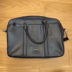 COACH ダークブルー ビジネスバッグ - メルカリ