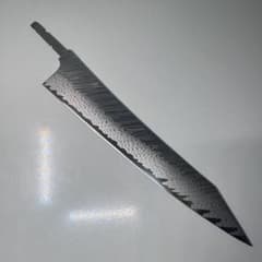 切付牛刀 240mm ダマスカス 刀身（柄なし）反りの剣型 筋引シェフ