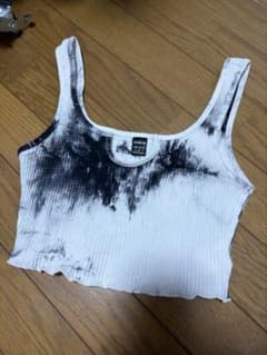 SHEIN タイダイ柄 リブ タンクトップ クロップド丈のサムネイル