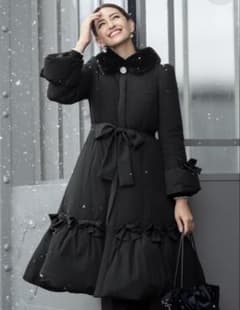 エムズグレイシー M's gracy リボン ダウンロングコート 38 - メルカリ