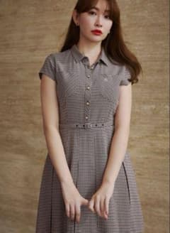 新品未使用 herlipto checked shirt mini brownのサムネイル