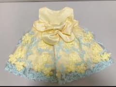 ベビードレス　黄色　イエロー　花柄　ワンピース　90センチのサムネイル