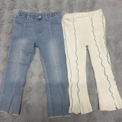 2点セット 120cm デニム フレアパンツのサムネイル