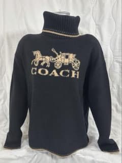 COACH ホースアンドキャリッジ カシミヤ混 タートルネックニット　ブラックのサムネイル