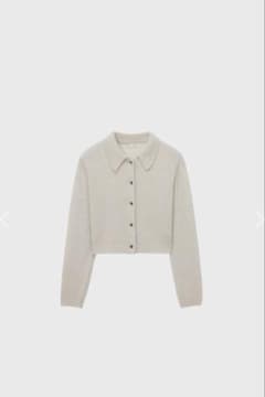 monoha beige 襟付き カーディガン ニット - メルカリ