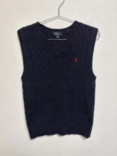 POLO RALPH LAUREN ケーブルニットベスト ネイビー Lのサムネイル