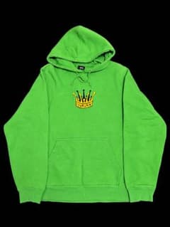 STUSSY クラウンロゴ パーカー グリーンのサムネイル