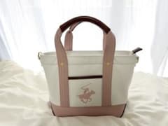 【美品/希少カラー】ビバリーヒルズポロクラブ 2way トートバッグ ピンクのサムネイル