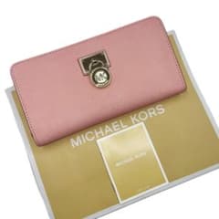 MICHAEL KORS メタルエンブレム長財布 ピンクのサムネイル