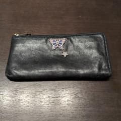 アナスイ♪ANNA SUI♪レザー長財布♪蝶＆星のチャーム付き