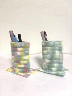 ハンドメイド　糸編み　ペン立て 単品出品　未使用品のサムネイル