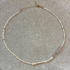 ハンドメイド 淡水パール ビーズ ネックレス ゴールド アクセサリーのサムネイル