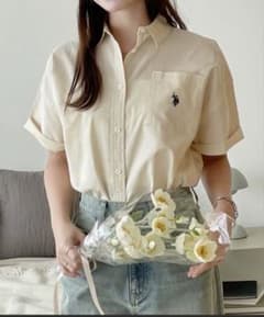 U.S. POLO ASSN. 半袖　ポロシャツ アイボリーのサムネイル