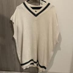 チルデンニットベスト ホワイト×ブラックのサムネイル