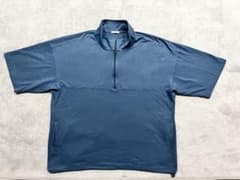 GU ジーユー ハーフジップ 半袖Tシャツ ポロシャツ Mサイズ ブルーのサムネイル