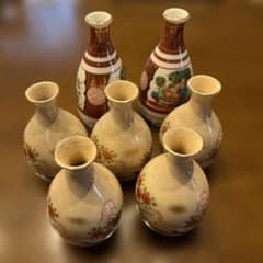 九谷焼　徳利 7本セット 色絵 陶器 酒器のサムネイル