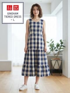 【新品】UNIQLO JW ANDERSON ギンガムチェックワンピース Lのサムネイル