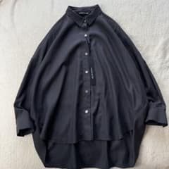 新品 ミズイロインド オーバーサイズシャツ ブラウス チャコールグレー