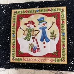 クリスマスパネル柄 プリント生地 綿 ハギレ 4枚セット＋柊柄のサムネイル