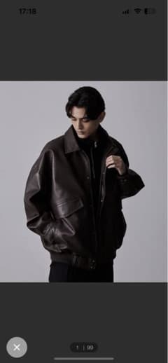 【CLEL】ヴィンテージデザイン フェイクレザー ブルゾンのサムネイル