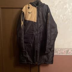 Mizuno ベンチコート 黒/金 フード付き