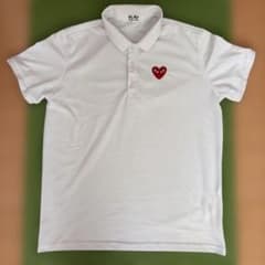 PLAY COMME des GARCONS ポロシャツ ホワイト XL - メルカリ