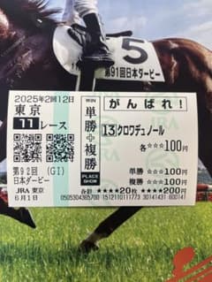 クロワデュノール　新馬戦から日本ダービーまでの現地応援馬券 クロワデュノール 新馬戦から日本ダービーまでの現地応援馬券 【公式通販】