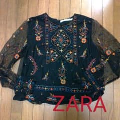 ZARA 刺繍トップ Lのサムネイル