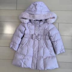 メゾピアノ ビジューリボンロングダウン ピンク 110 ジャケット