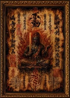 【特級呪物】不動明王 護符霊画◆大金運 怨敵退散 魔除け 結界 霊障開運のサムネイル