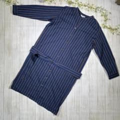 【美品】【プラステ PLST】 シャツワンピース 　紐ベルト付き　ストライプのサムネイル