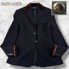 ラルフローレン テーラードジャケット ウール ゴートレザー キツネ