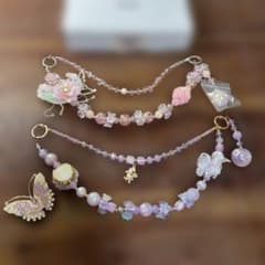 ハンドメイド 蝶々モチーフ ビーズチャームセットのサムネイル