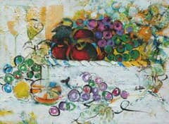 油絵 菅家令子 絵 絵画インテリア uF6-060210 静物画 果物 - メルカリ