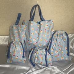 ハンドメイド 入園、入学5点セット 水色 スイーツ - メルカリ