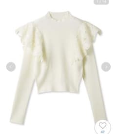 【新品】SNIDEL ジャガードドッキングニットTOPS IVR フリー SNIDEL スナイデル ジャガードドッキングニットTOPS IVR/Fレース