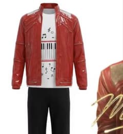 新品 Lサイズ 光沢レッドジャケット Beat It マイケルジャクソン