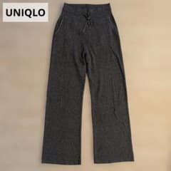 UNIQLO ウォッシャブルニットリブパンツ グレーのサムネイル